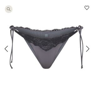 Skims Lace Swim tie bikini bottom NWT gunmetal medium 🩶